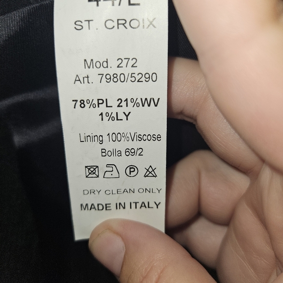 St. Croix Mens Black Courderoy Suit Jacket Size 44/L - Picture 6 of 14